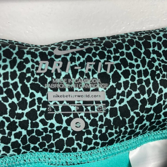 Nike Dri-Fit Turquoise Teal Spotted Athletic Leggings Capri Size Small - Picture 3 of 6